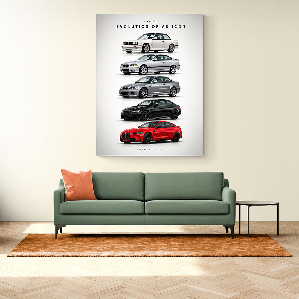 BMW M3 Evolution Timeline Wall Art