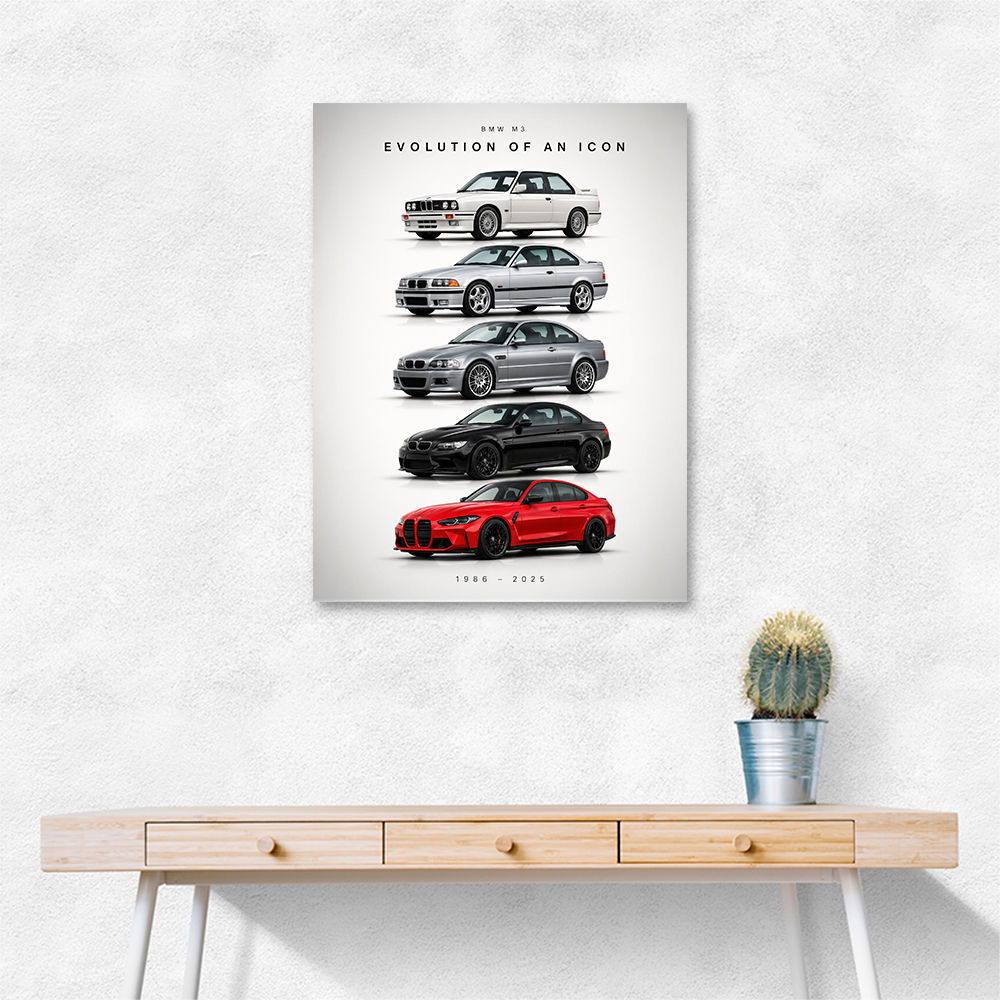 BMW M3 Evolution Timeline Wall Art