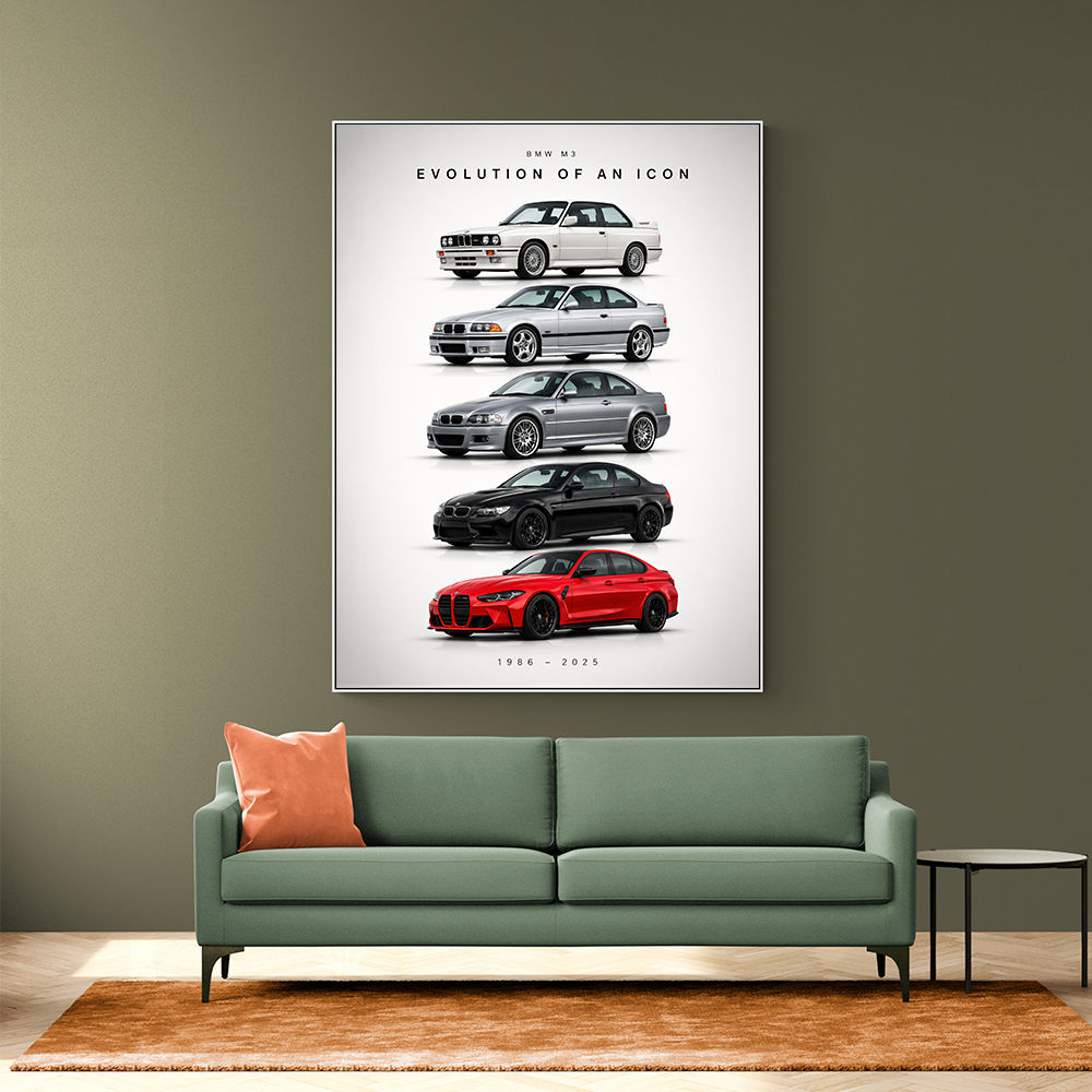 BMW M3 Evolution Timeline Wall Art