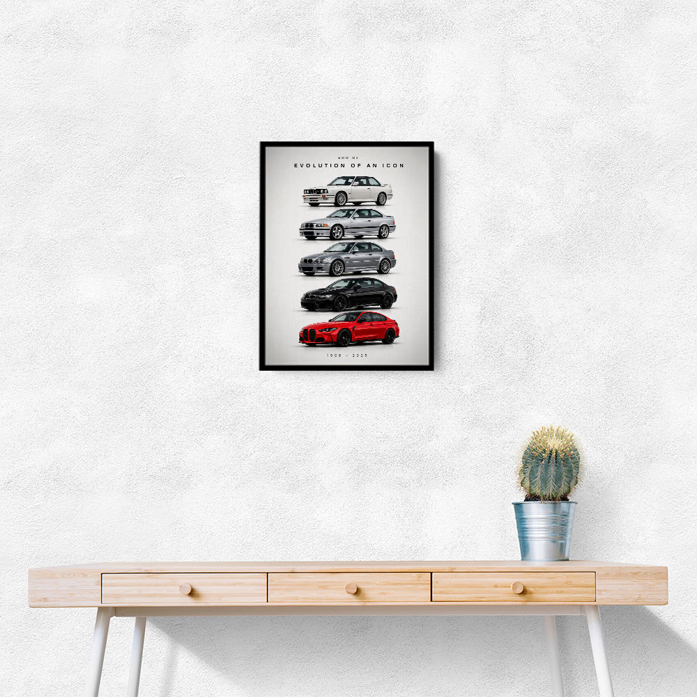 BMW M3 Evolution Timeline Wall Art