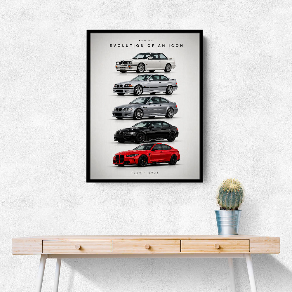BMW M3 Evolution Timeline Wall Art