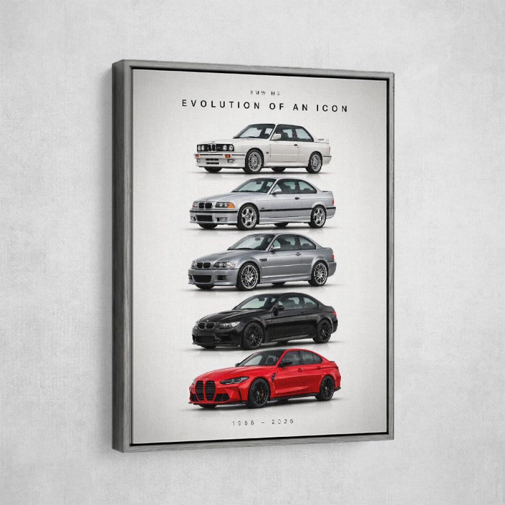BMW M3 Evolution Timeline Wall Art