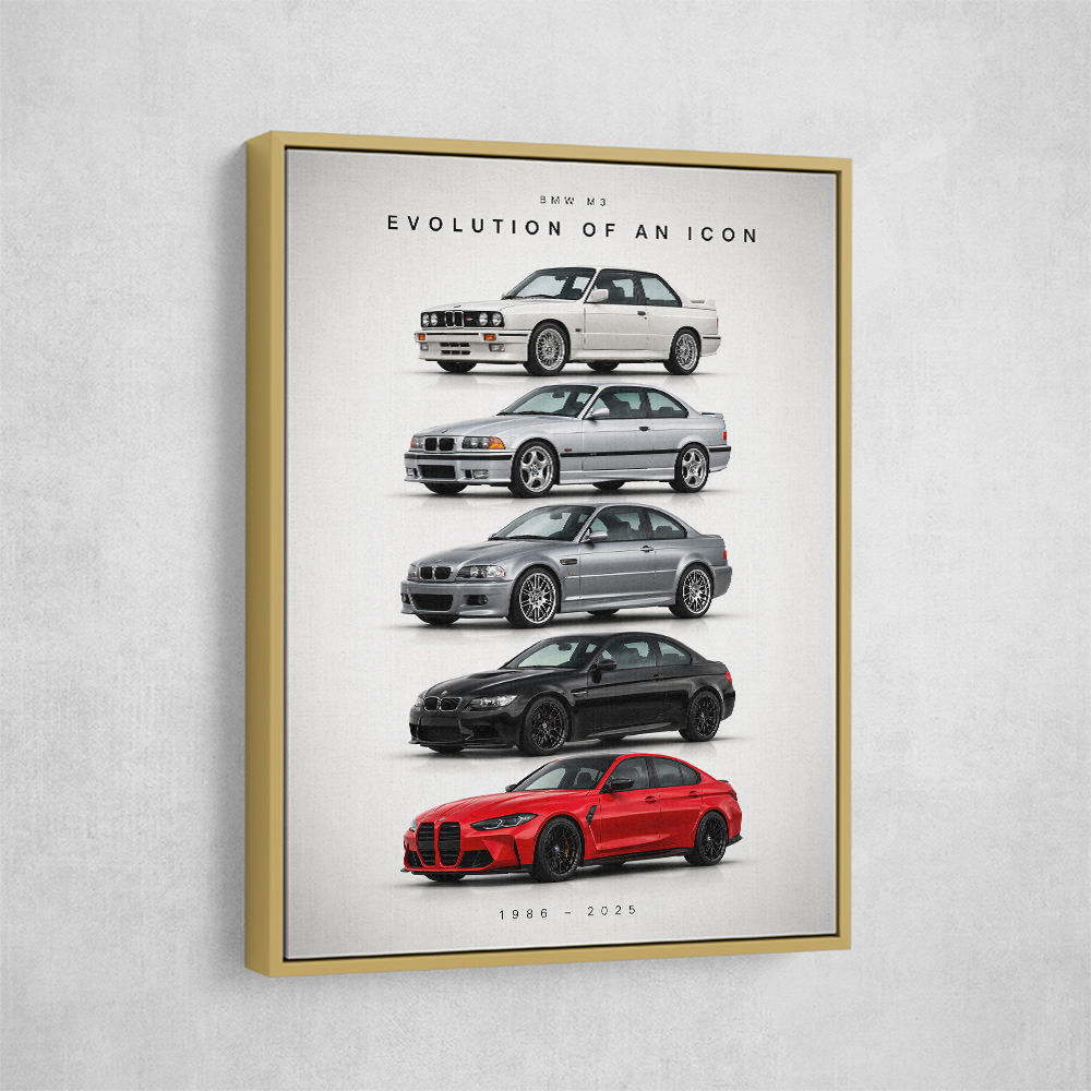 BMW M3 Evolution Timeline Wall Art