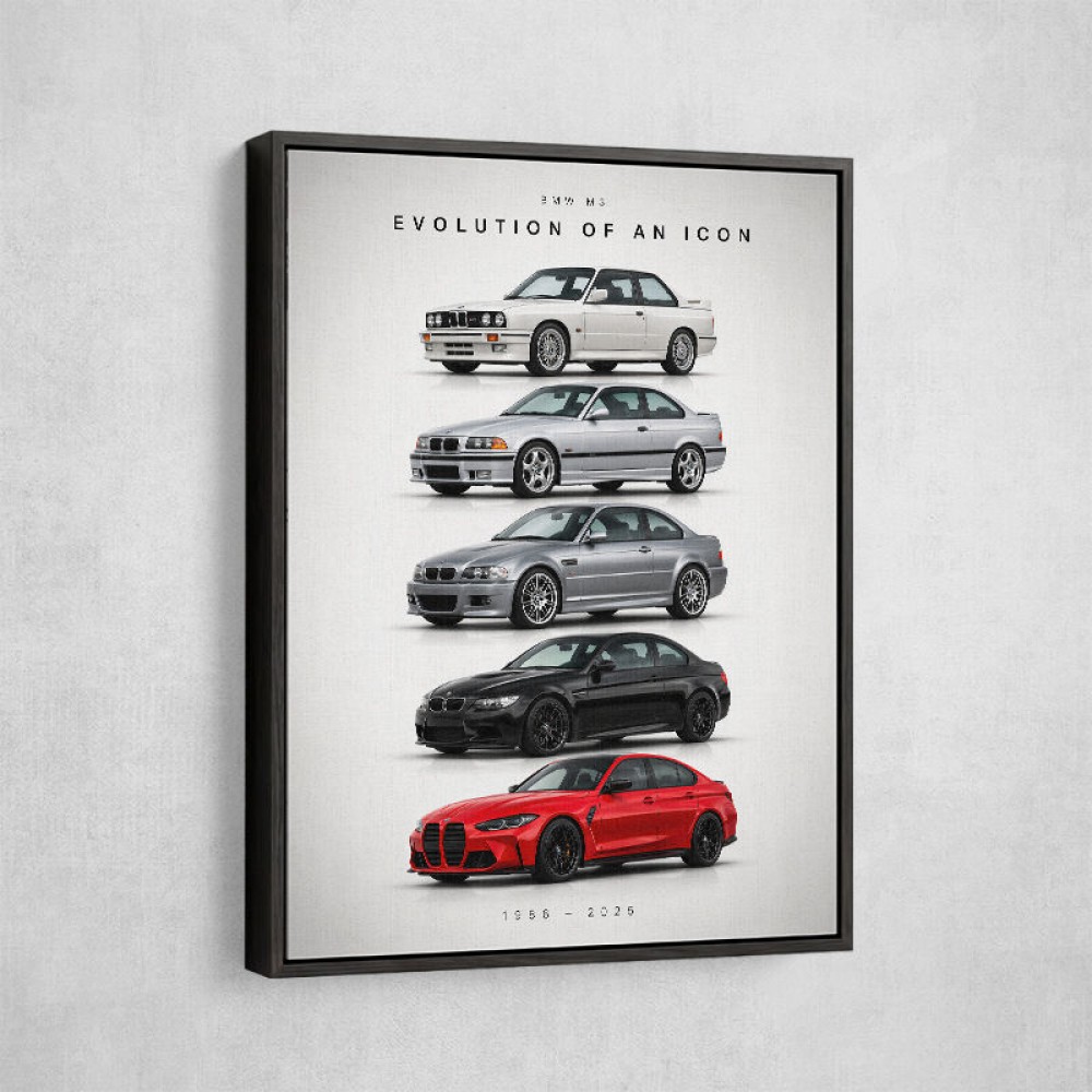 BMW M3 Evolution Timeline Wall Art