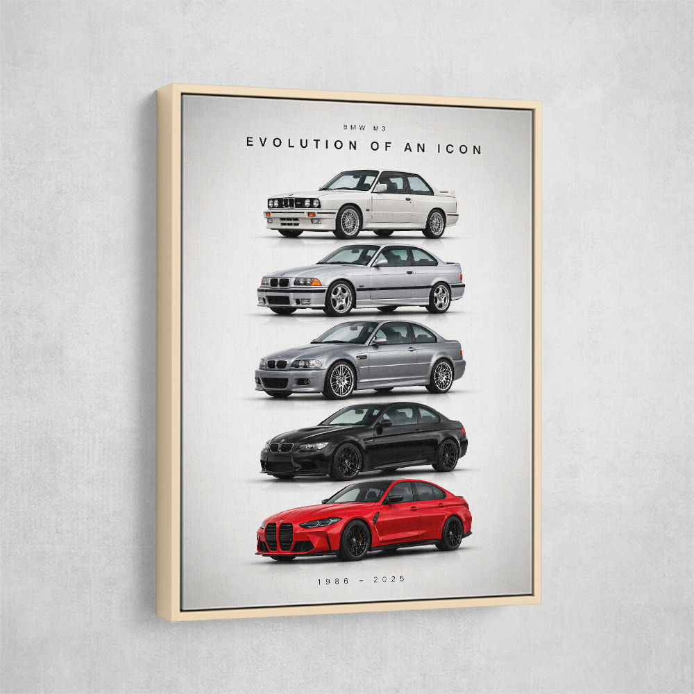 BMW M3 Evolution Timeline Wall Art
