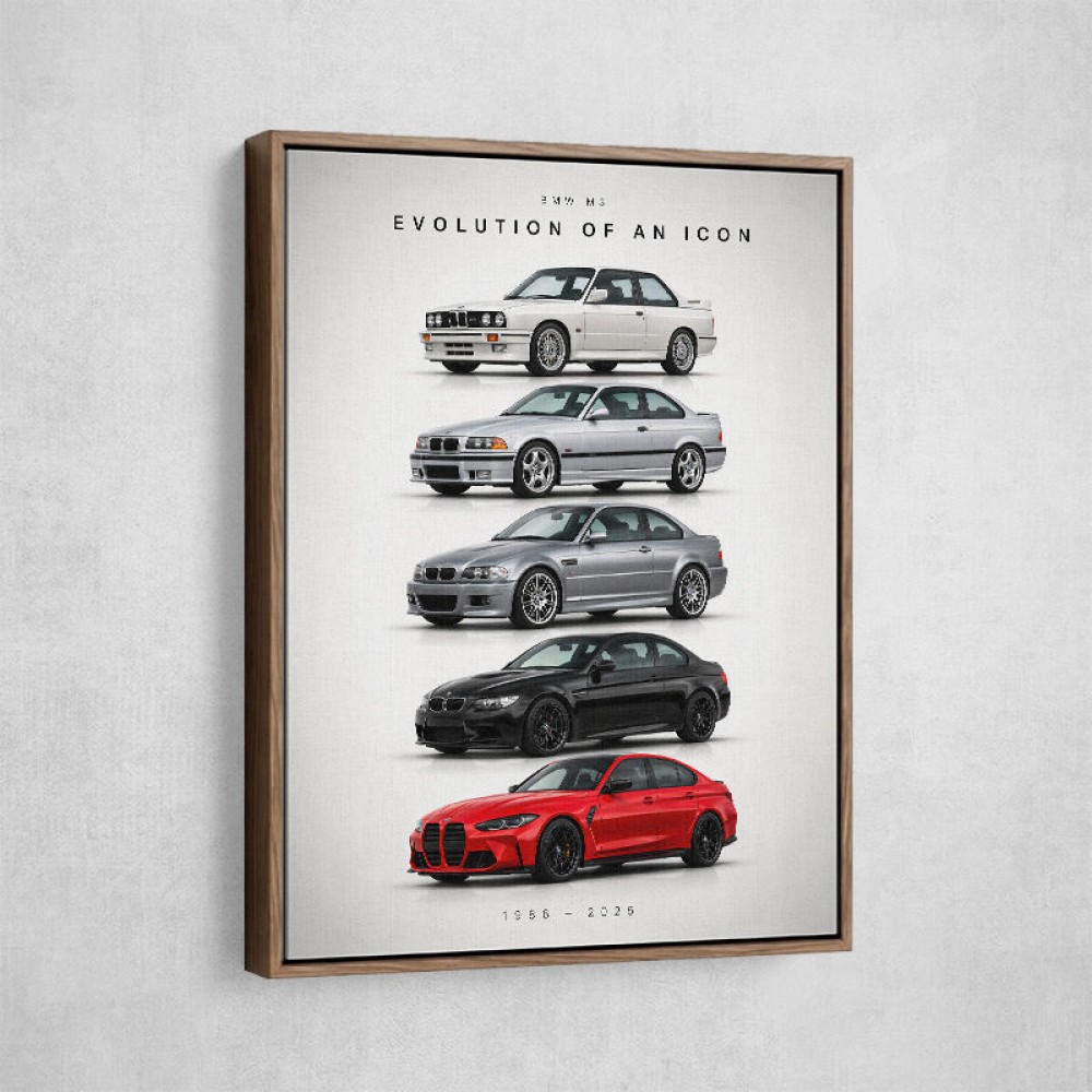 BMW M3 Evolution Timeline Wall Art