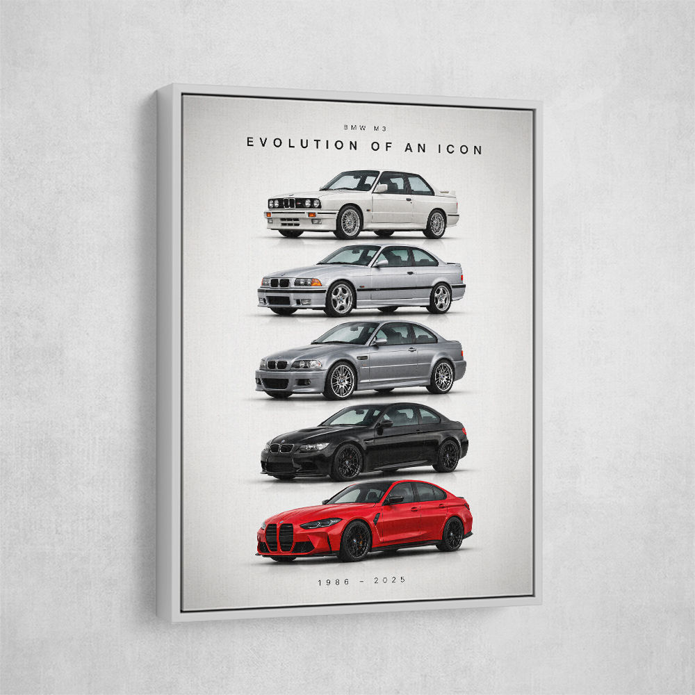 BMW M3 Evolution Timeline Wall Art