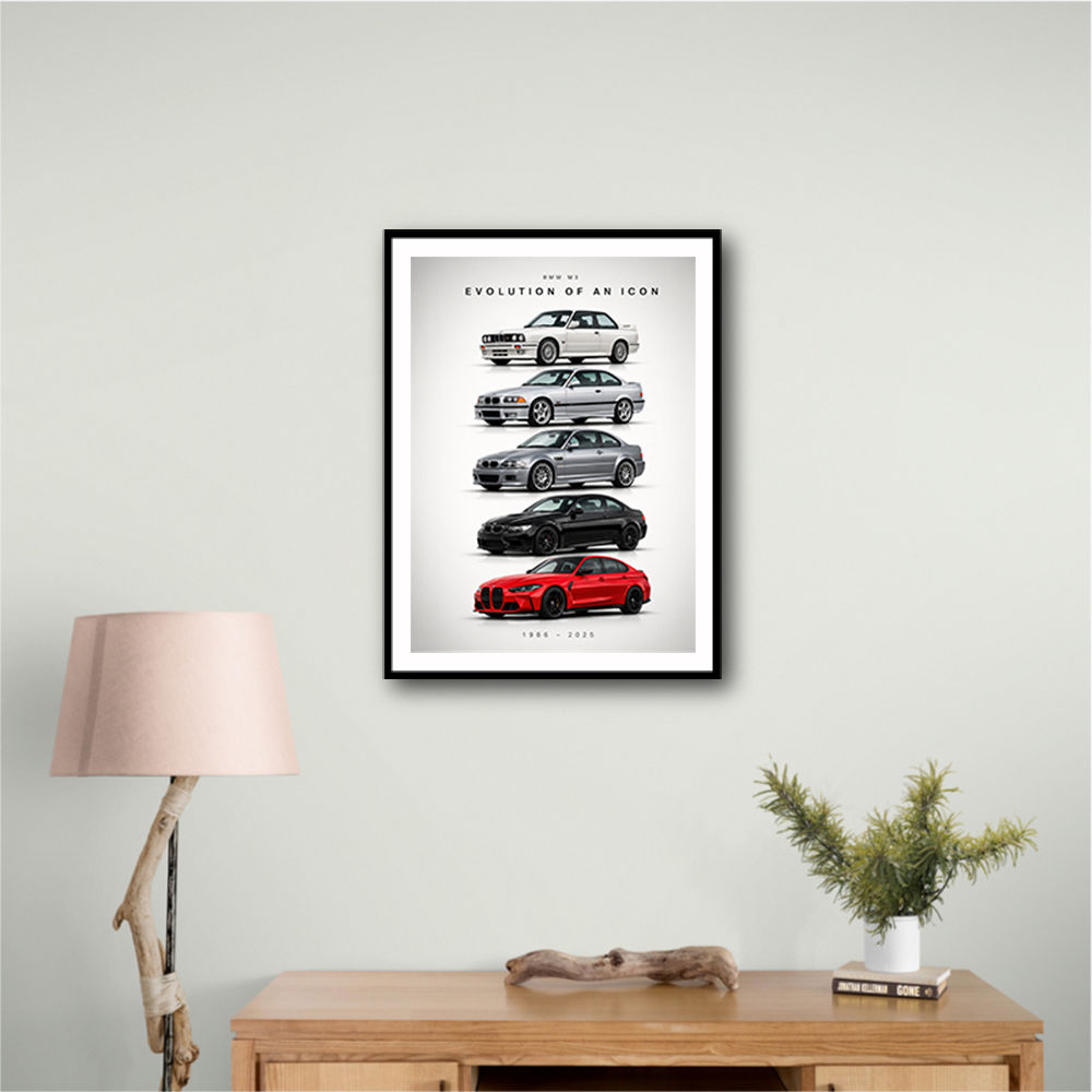 BMW M3 Evolution Timeline Wall Art