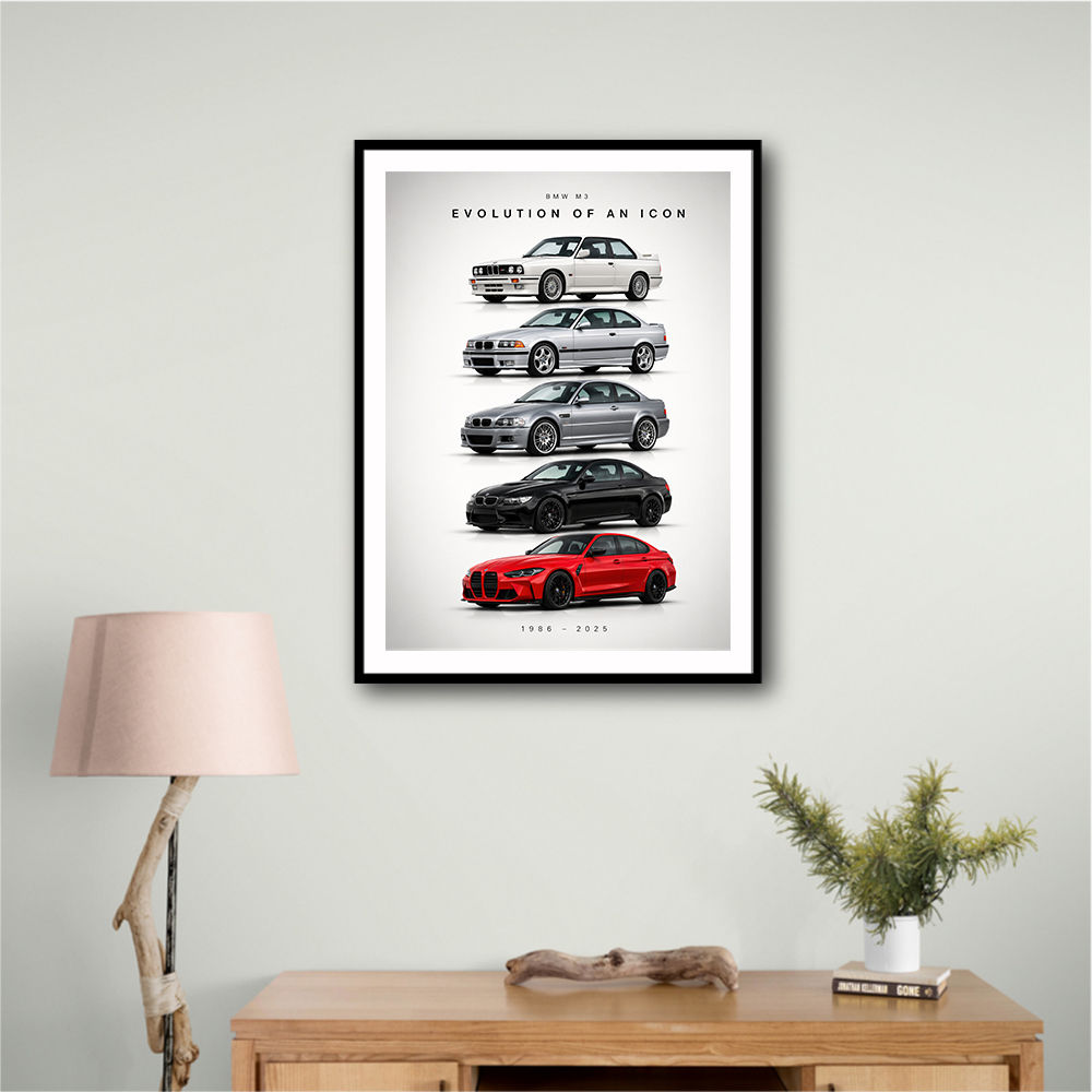 BMW M3 Evolution Timeline Wall Art