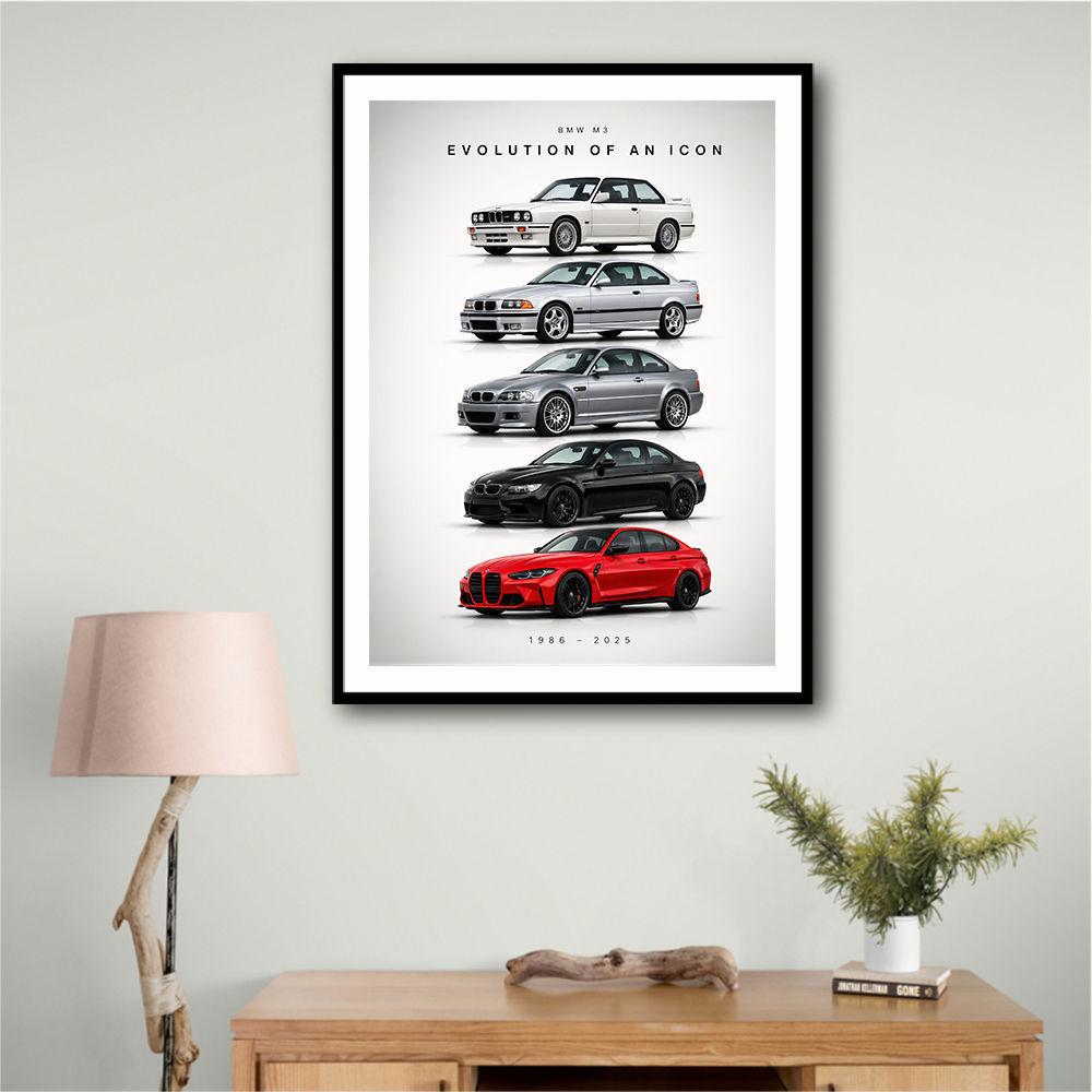 BMW M3 Evolution Timeline Wall Art