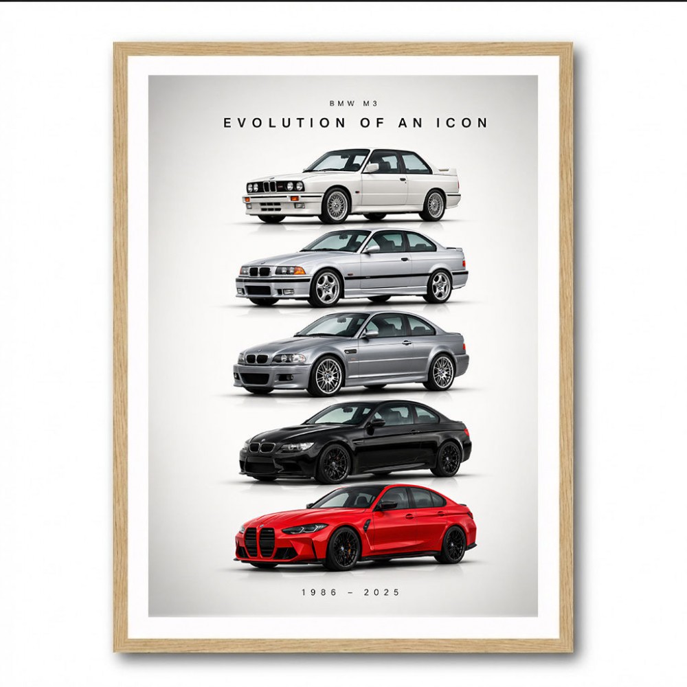 BMW M3 Evolution Timeline Wall Art