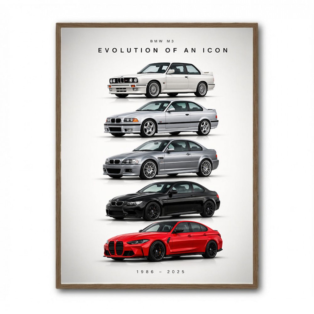 BMW M3 Evolution Timeline Wall Art