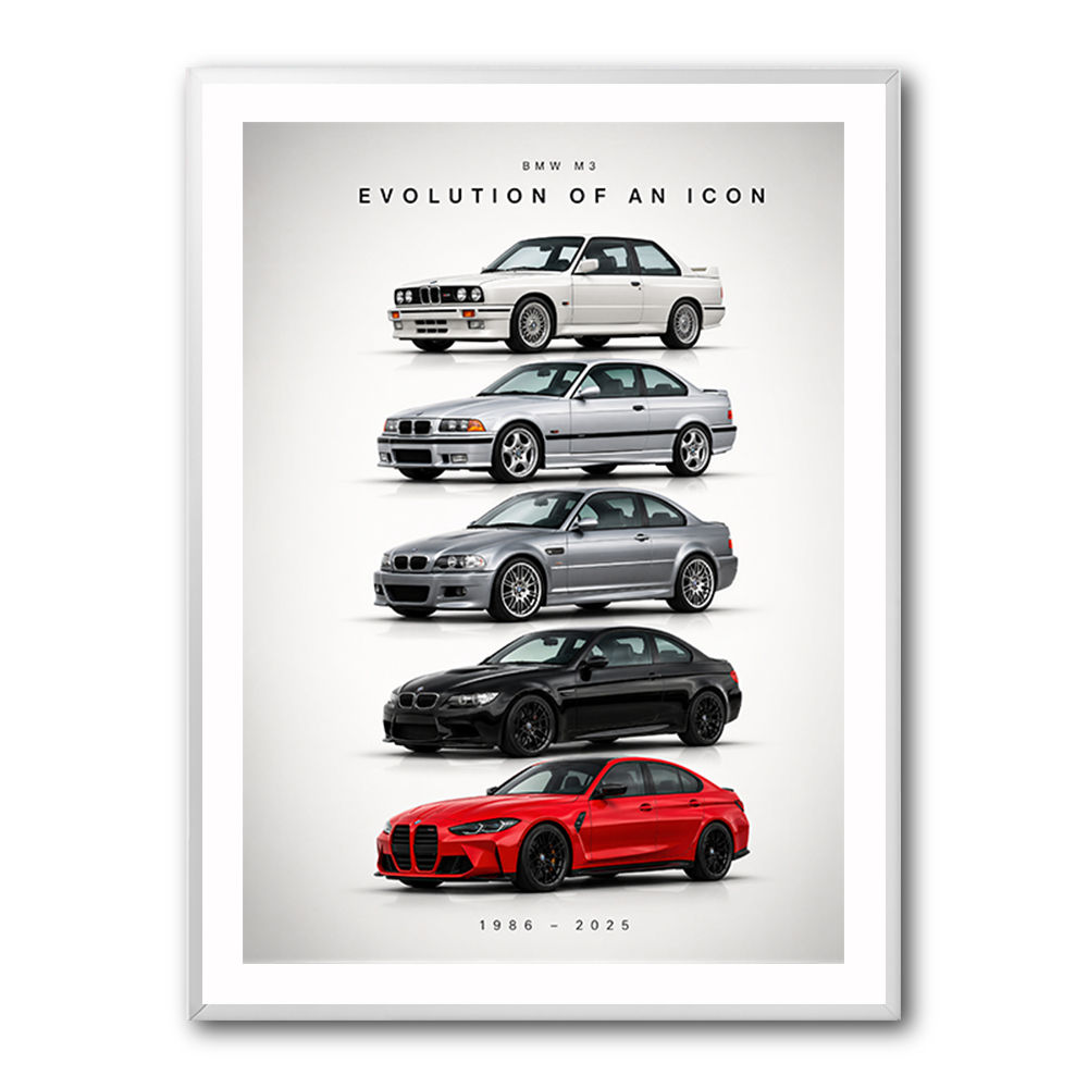 BMW M3 Evolution Timeline Wall Art