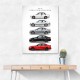 BMW M3 Evolution White Black Red Art Print