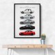BMW M3 Evolution White Black Red Art Print