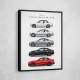 BMW M3 Evolution White Black Red Art Print