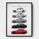 BMW M3 Evolution White Black Red Art Print