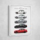BMW M3 Evolution White Black Red Art Print