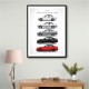 BMW M3 Evolution White Black Red Art Print