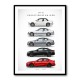 BMW M3 Evolution White Black Red Art Print