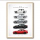 BMW M3 Evolution White Black Red Art Print