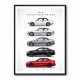 BMW M3 Evolution White Black Red Art Print