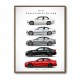 BMW M3 Evolution White Black Red Art Print