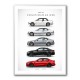 BMW M3 Evolution White Black Red Art Print