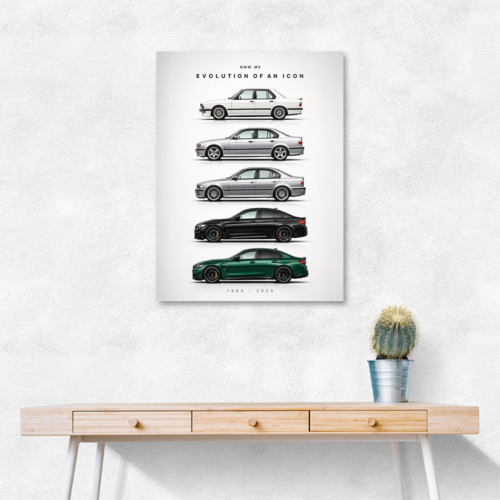 BMW M5 Evolution Generations Wall Art