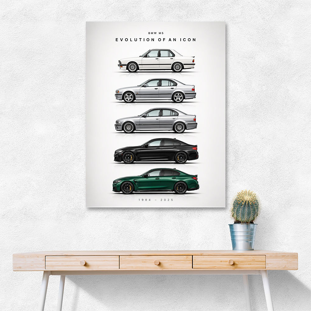 BMW M5 Evolution Generations Wall Art