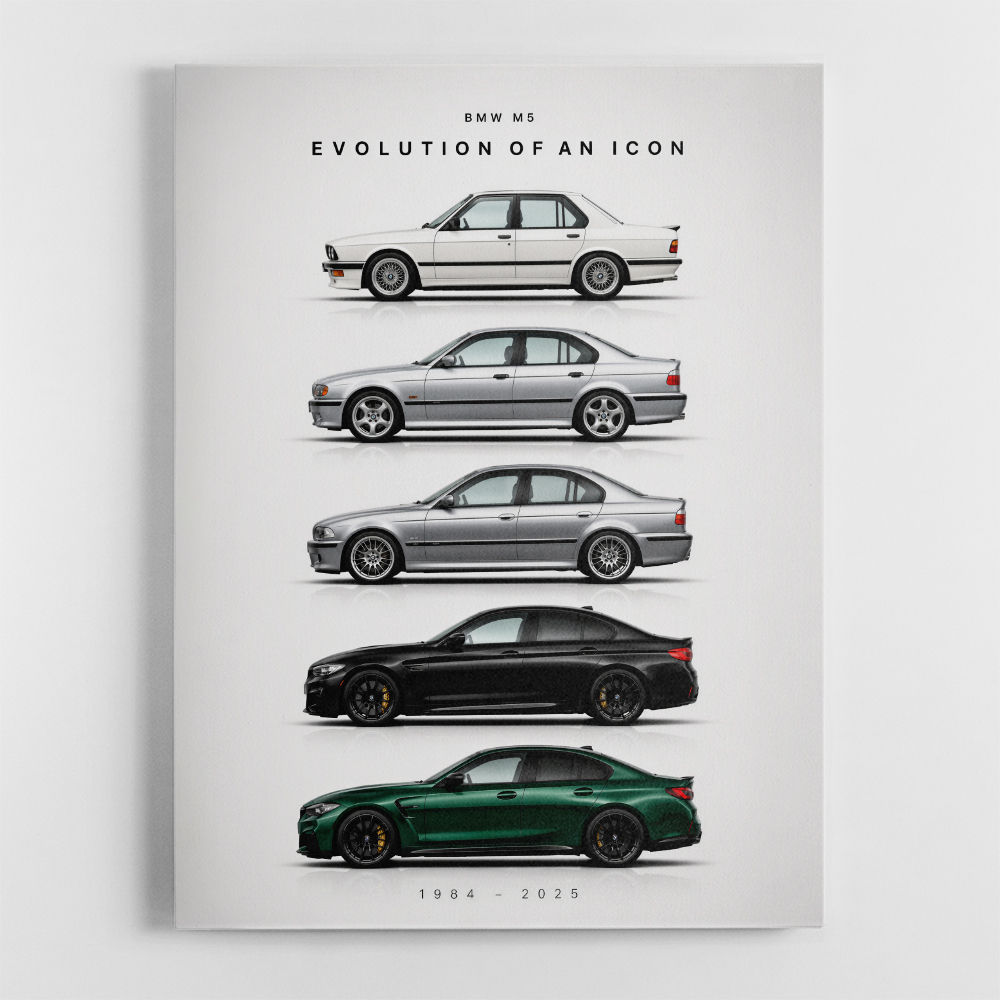 BMW M5 Evolution Generations Wall Art