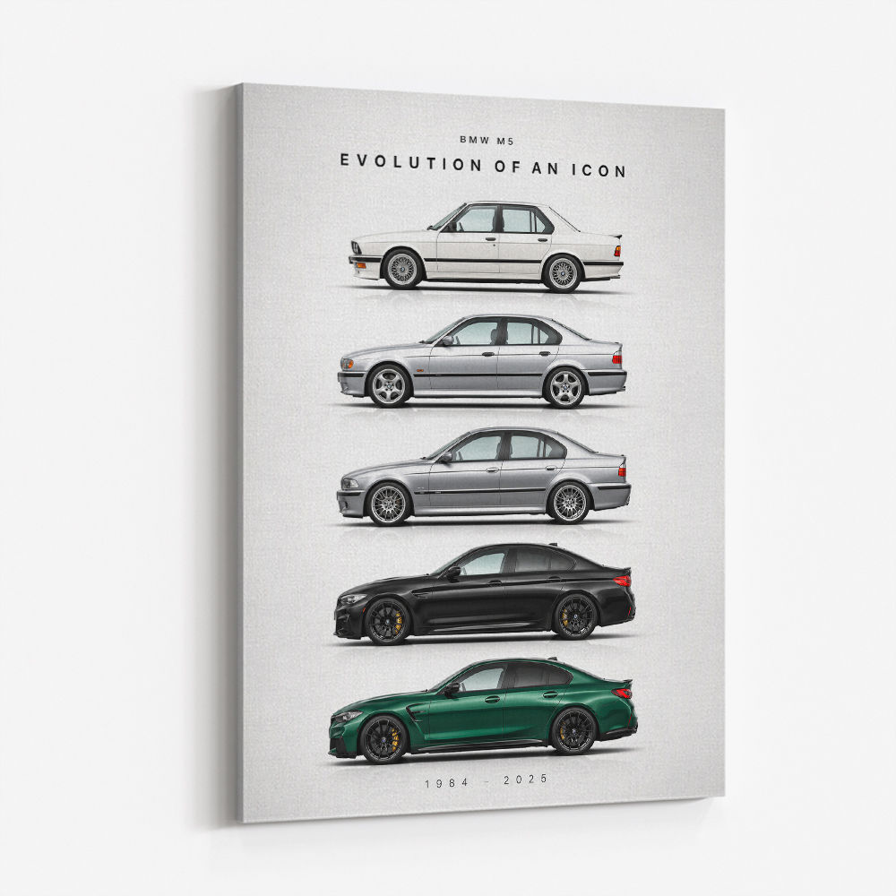 BMW M5 Evolution Generations Wall Art
