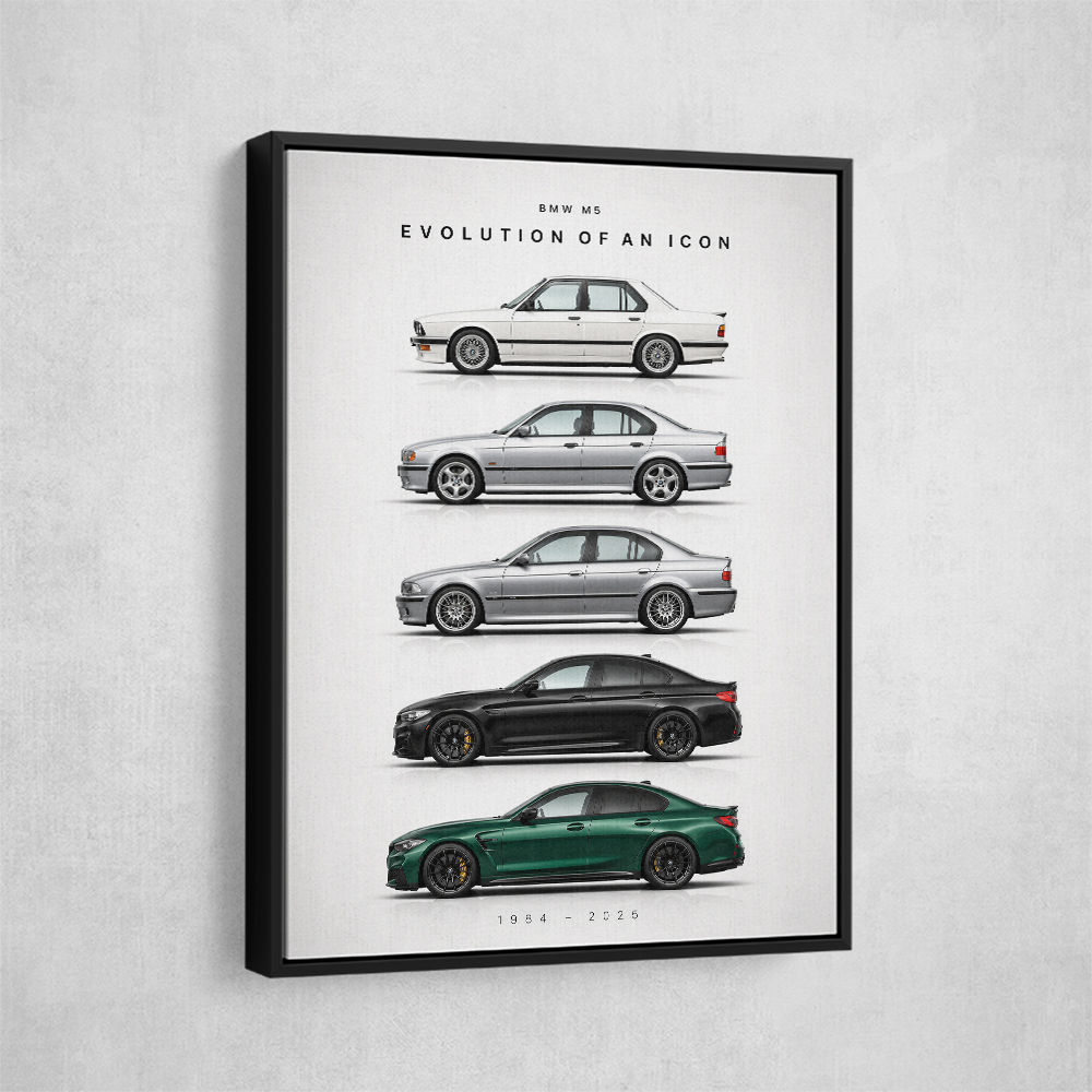 BMW M5 Evolution Generations Wall Art
