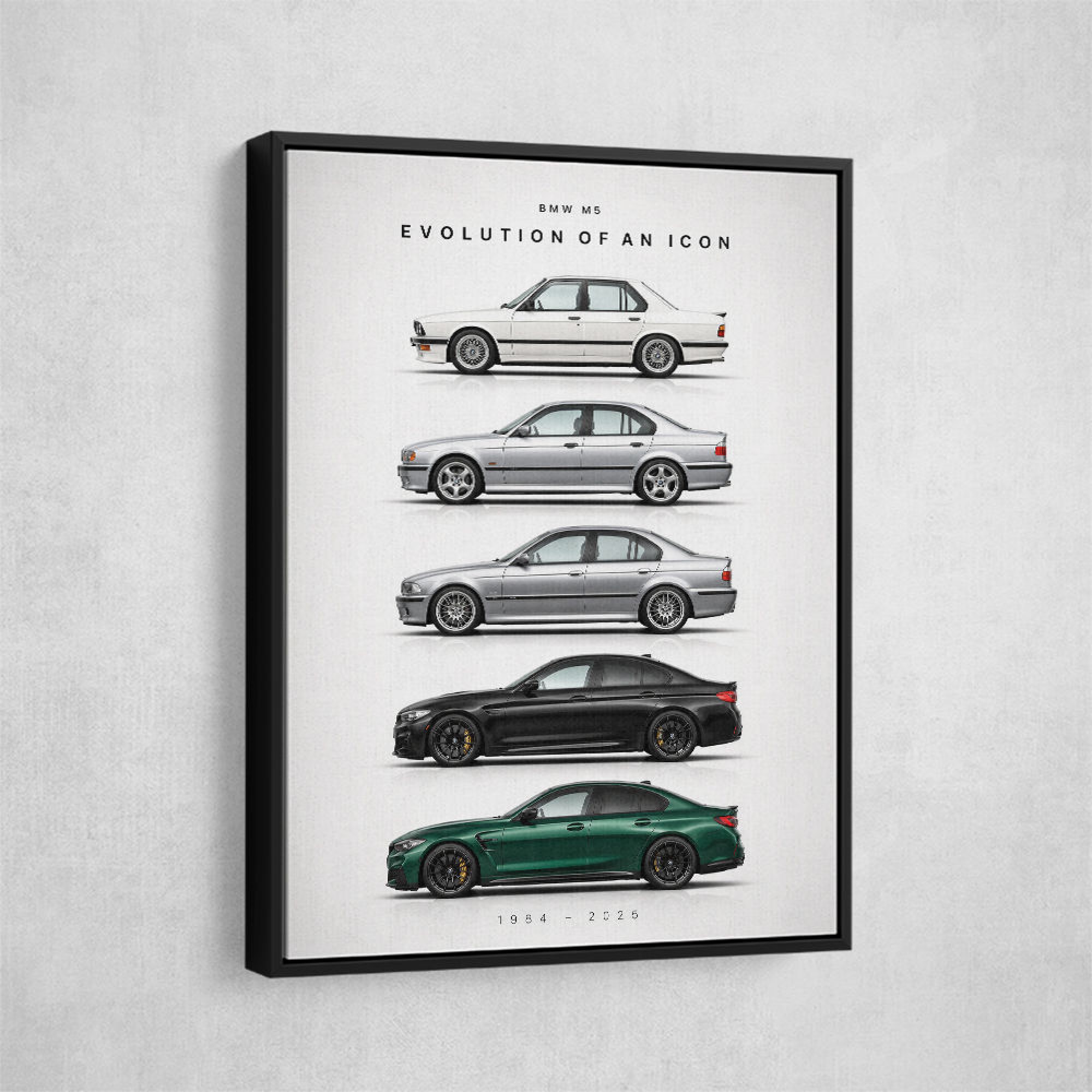 BMW M5 Evolution Generations Wall Art | BMW M Car Print UAE