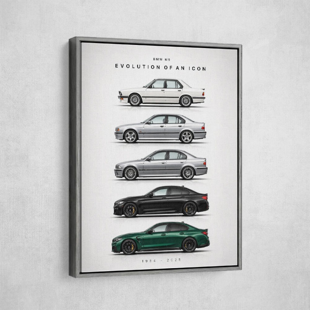BMW M5 Evolution Generations Wall Art
