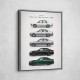 BMW M5 Evolution Generations Wall Art
