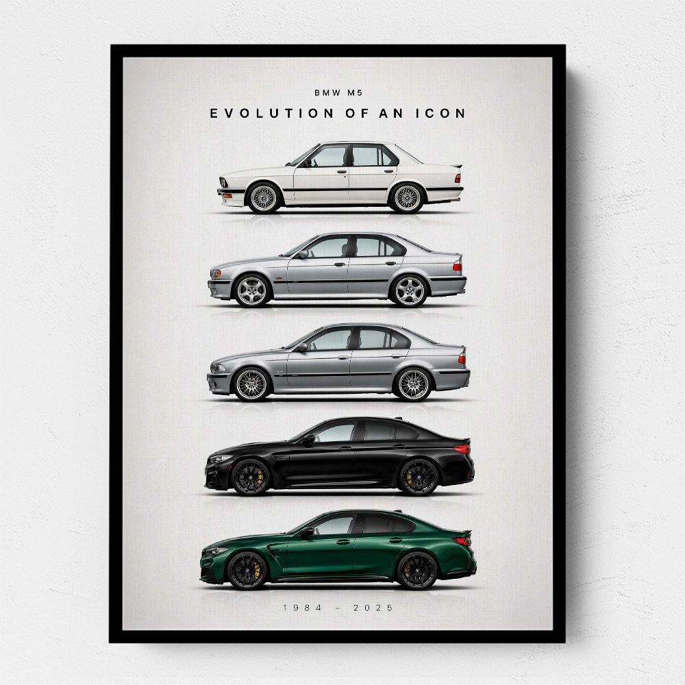 BMW M5 Evolution Generations Wall Art