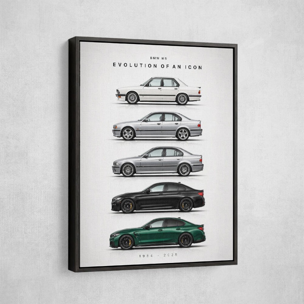 BMW M5 Evolution Generations Wall Art