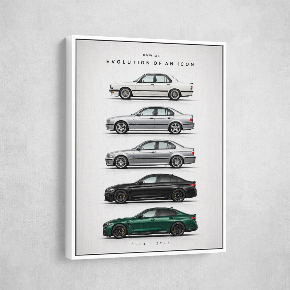 BMW M5 Evolution Generations Wall Art
