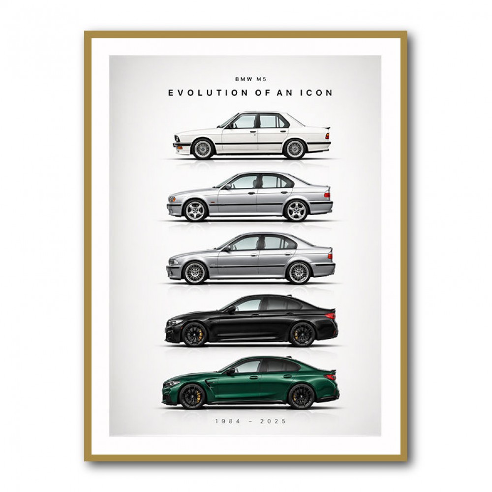 BMW M5 Evolution Generations Wall Art