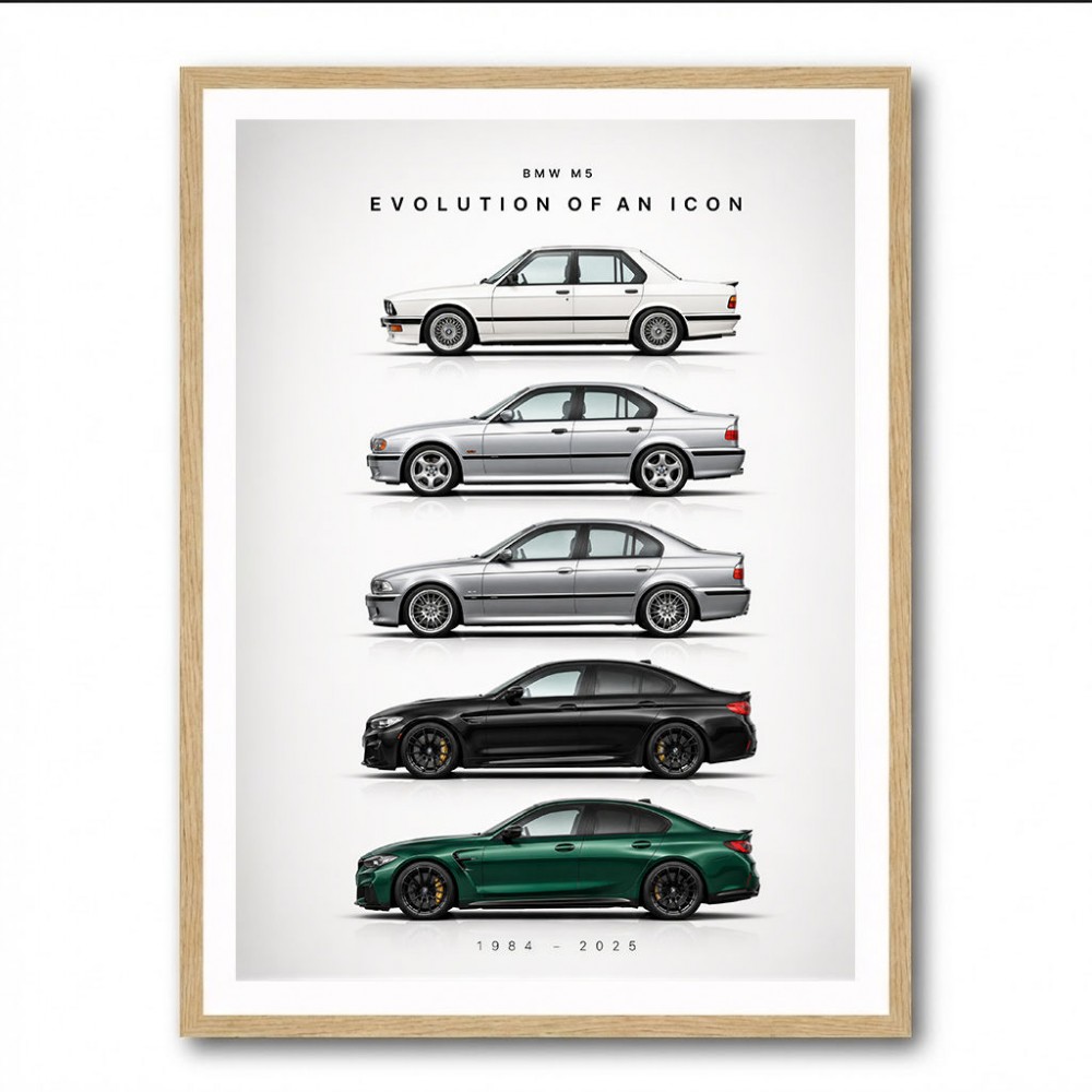BMW M5 Evolution Generations Wall Art