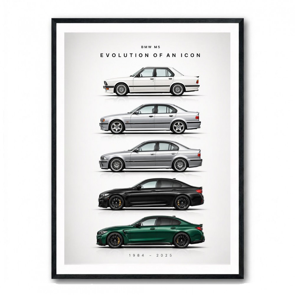 BMW M5 Evolution Generations Wall Art