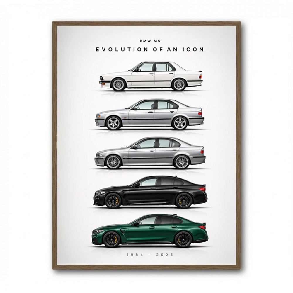BMW M5 Evolution Generations Wall Art