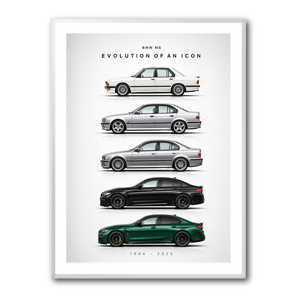 BMW M5 Evolution Generations Wall Art