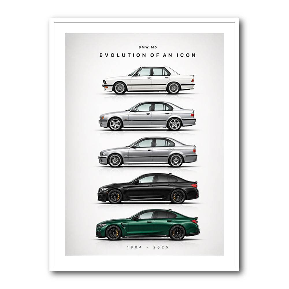 BMW M5 Evolution Generations Wall Art
