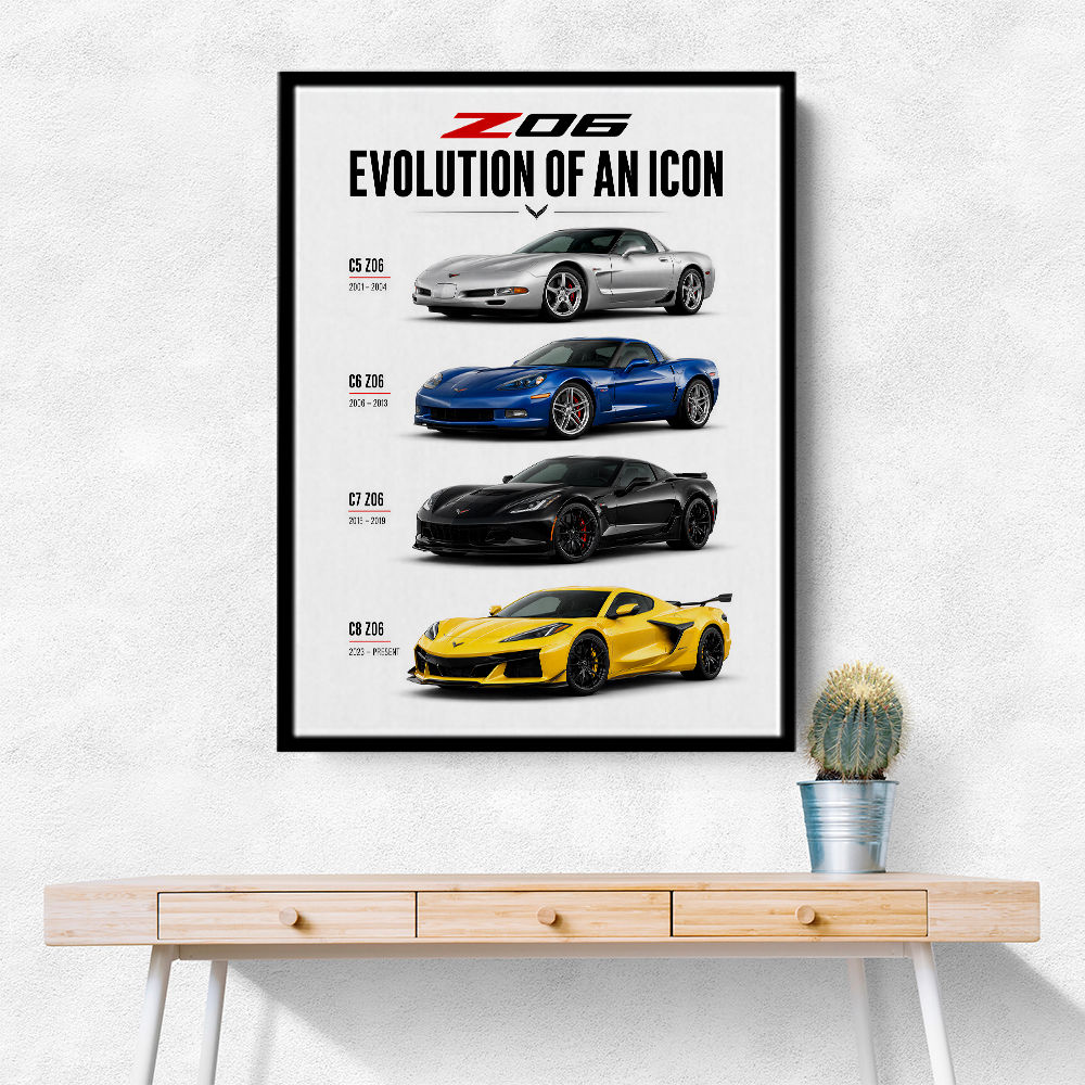 Corvette C8 Lineup The Future Of American Performance Art Print