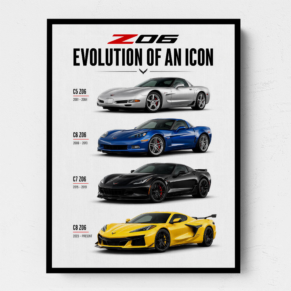 Corvette C8 Lineup The Future Of American Performance Art Print