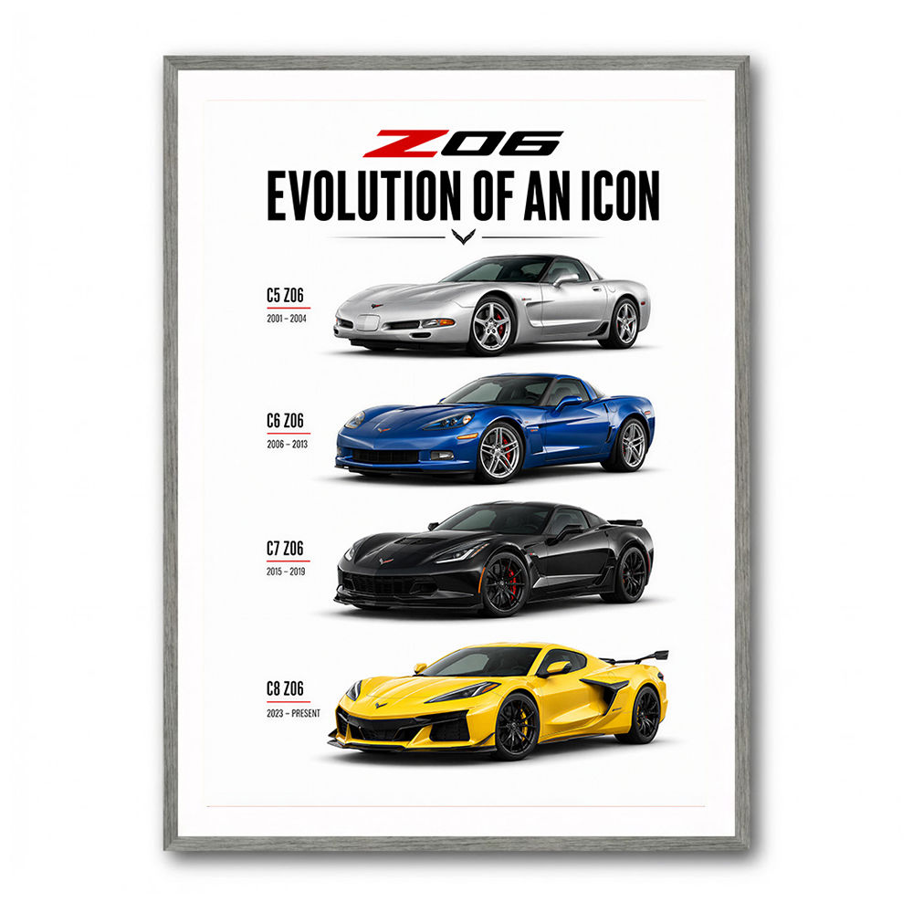 Corvette C8 Lineup The Future Of American Performance Art Print
