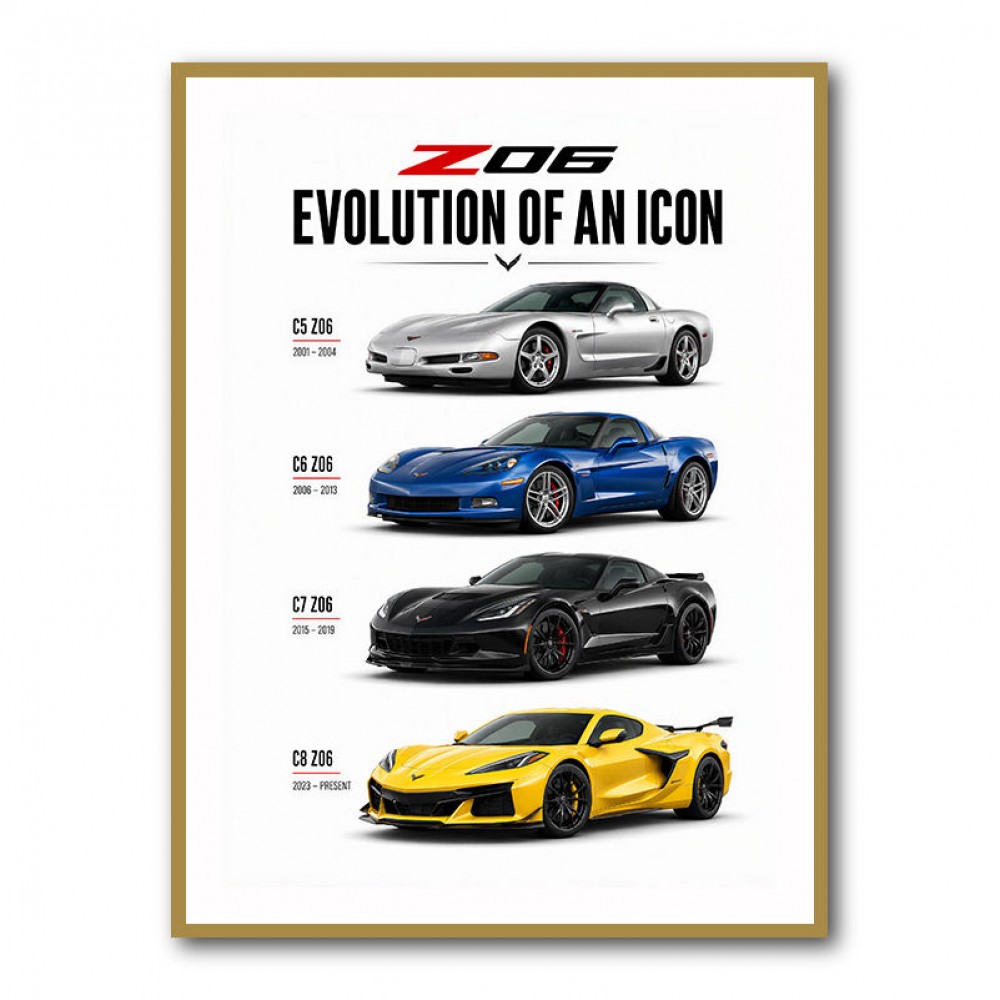 Corvette C8 Lineup The Future Of American Performance Art Print