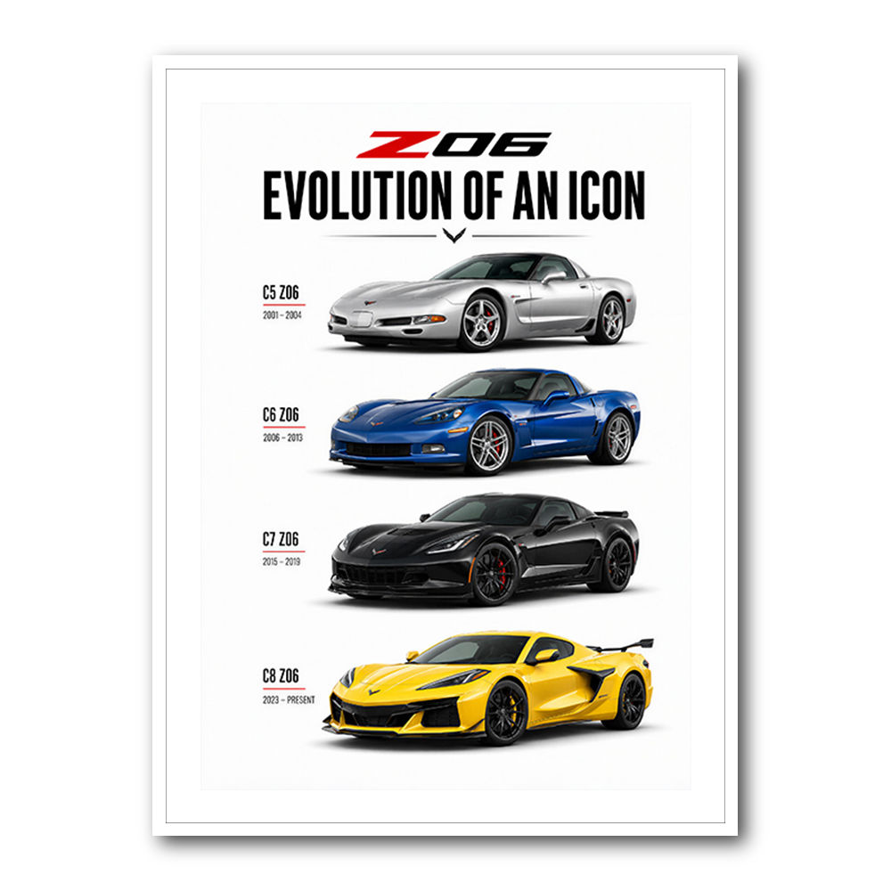 Corvette C8 Lineup The Future Of American Performance Art Print